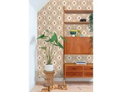 ESTAhome Tapete Retro-Ornamente Beige und Braun 50 x 900 cm* Dekorative Tapeten