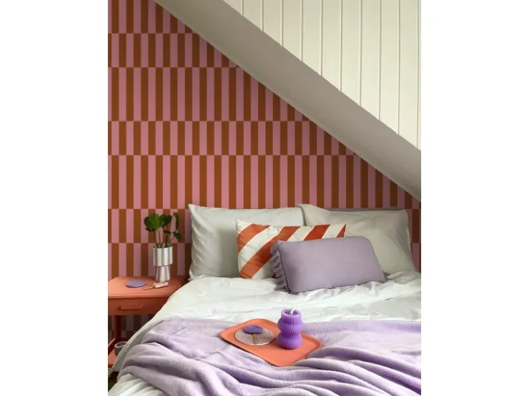 ESTAhome Tapete Streifen und Rot 50 x 900 cm