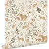 ESTAhome Tapete Wald Mit Waldtieren 7401 Crême-Weiß und Beige 53 cm x 1005 m