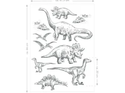 ESTAhome Wandtattoo Dinosaurier Schwarz-Weiß 47,5 cm x 66 cm 156105* Wandtattoos
