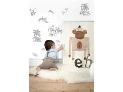 ESTAhome Wandtattoo Dschungeltiere Schwarz-Weiß 47,5 cm x 66 cm 156106