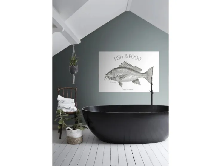 ESTAhome Wandtattoo Fisch Schwarz 145 x 97 cm 159043* Wandtattoos