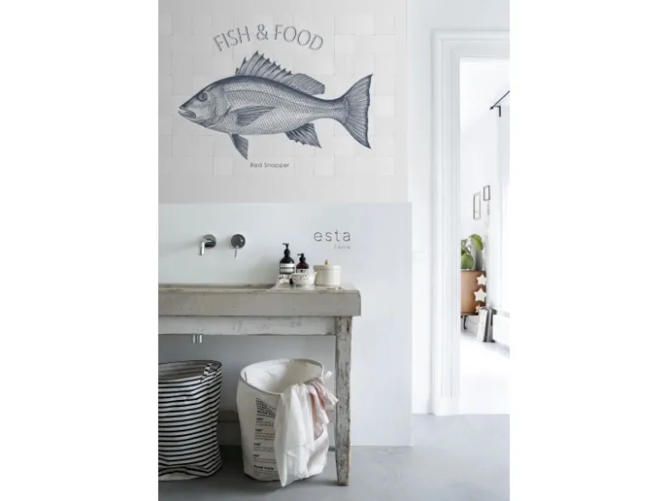 ESTAhome Wandtattoo Fisch Blau 145 x 97 cm 159034* Wandtattoos