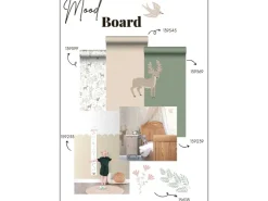 ESTAhome Wandtattoo Hirsche Beige und Grün 33 cm x 47,5 cm 156118
