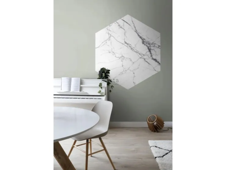ESTAhome Wandtattoo Marmor-Optik Schwarz-Weiß 140 x 161 cm 159026
