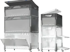 Eurobox-System Box Flap Side 60 x 40 x 32 cm Transparent