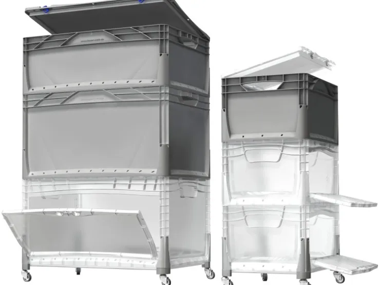 Eurobox-System Box Flap Side 60 x 40 x 32 cm Transparent