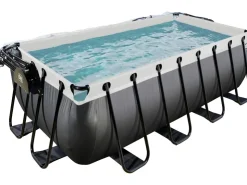 Exit Toys Exit Black Leather Pool Schwarz 400 x 200 x 122 cm m. Sandfilterpumpe, Abdeckung