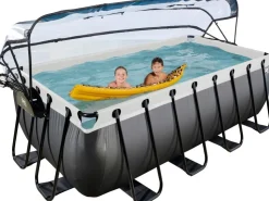 Exit Toys Exit Black Leather Pool Schwarz 400 x 200 x 122 cm m. Sandfilterpumpe, Abdeckung
