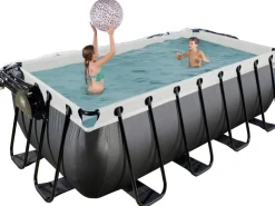 Exit Toys Exit Black Leather Pool Schwarz 400 x 200 x 122 cm m. Sandfilterpumpe, Abdeckung
