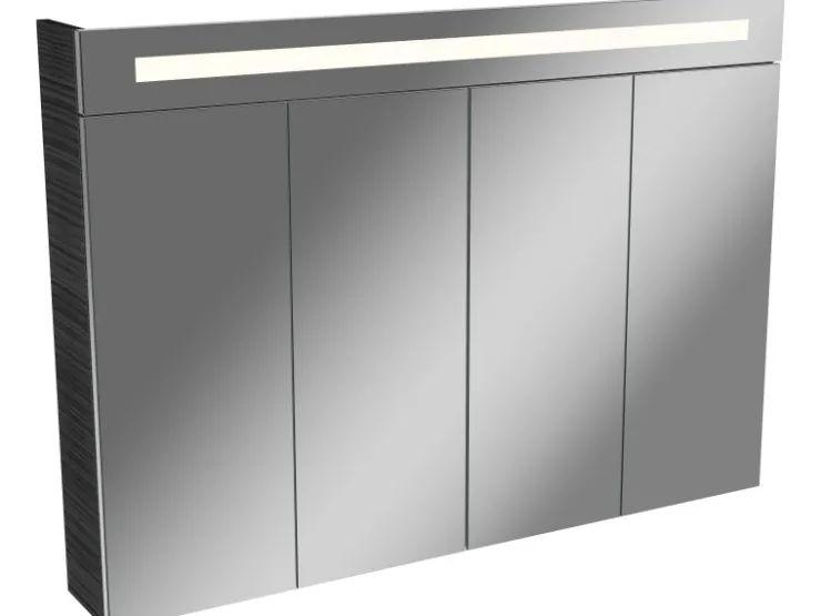Fackelmann Spiegelschrank LINO Dark Oak 11 cm mit Softclose Türen* Überwürfe