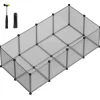 Feandrea Freigehege mit Bodenplatten 143 cm x 73 cm x 46 cm Grau