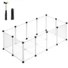 Feandrea Freigehege mit Bodenplatten 125 cm x 63 cm x 42 cm Weiß* Kleintierbedarf