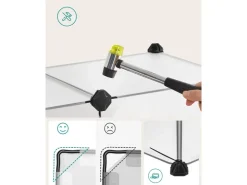 Feandrea Freigehege mit Bodenplatten 125 cm x 63 cm x 42 cm Weiß* Kleintierbedarf