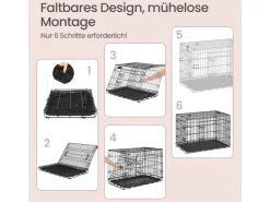 Feandrea Hundekäfig 92,5 cm x 57,5 cm x 64 cm Schwarz* Hundebedarf