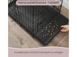 Feandrea Hundekäfig 92,5 cm x 57,5 cm x 64 cm Schwarz* Hundebedarf
