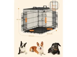 Feandrea Hundekäfig 92,5 cm x 57,5 cm x 64 cm Schwarz* Hundebedarf