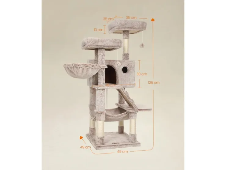 Feandrea Kratzbaum 135 cm Braun-Weiß* Katzenbedarf
