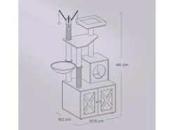 Feandrea Kratzbaum mit Katzenklo-Schrank 151 cm Braun