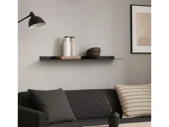FIFITARA Wandregal 100 Cm Aus Stahl Schwarz Pulverbeschichtet Wandboard Bücherregal Metallregal* Regale Schwarz|Bücherregale