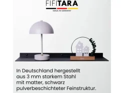 FIFITARA Wandregal 60cm 2er Set Aus Stahl Schwarz Pulverbeschichtet Schweberegal Wandboard Bücherregal Metallregal Mit Dübeln Und Schrauben