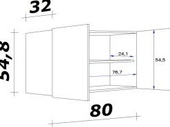 Flex-Well Classic Küchen-Oberschrank Florida 80 cm x 55 cm Sonoma Eiche