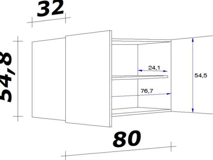 Flex-Well Classic Küchen-Oberschrank Florida 80 cm x 55 cm Sonoma Eiche