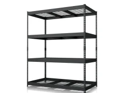 Floordirekt Schwerlastregal Yukon Rivet 4 Böden 160 x 150 x 80 cm* Metallregale|Regale Schwarz