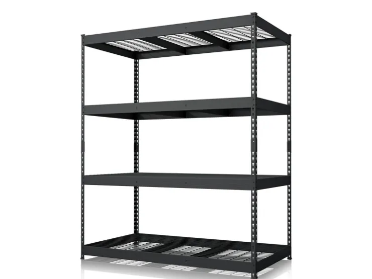 Floordirekt Schwerlastregal Yukon Rivet 4 Böden 160 x 150 x 80 cm* Metallregale|Regale Schwarz