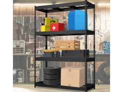 Floordirekt Schwerlastregal Yukon Rivet 4 Böden 180 x 120 x 60 cm* Metallregale|Regale Schwarz