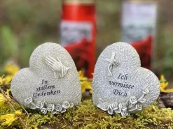 FlowerPower Flower Power Grabdekoration Memoria Herz mit Rosen 2-fach Sortiert