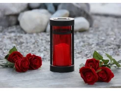 FlowerPower Flower Power LED Outdoor Grablampe Arimo Solar Rot* Kerzen