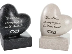 FlowerPower Gedenkstein Herz Unendlich 8 cm x 13 cm x 17 cm Grau