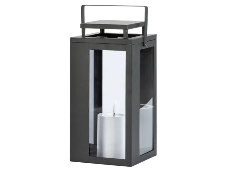 FlowerPower LED-Laterne Lucido Outdoor 31 cm x 15 cm x 15 cm Schwarz