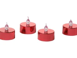 FlowerPower LED-Teelichter Riga 4er-Set Rot