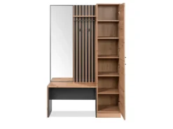 Furn.Design Garderobe Eiche Artisan und Grau 122 cm 3D Lamelle Industrial Madem