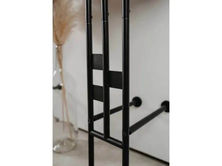 Furn.Design Garderoben-Set 3-teilig Schwarz Metall 130 cm mit Spiegel Kilby* Möbelserien