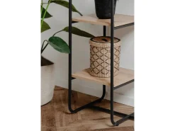 Furn.Design Kompaktgarderobe Schwarz Metall 100 cm mit Spiegel Wick