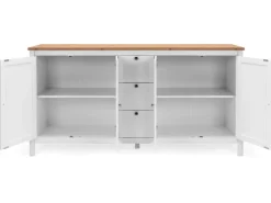 Furn.Design Sideboard Landhaus Weiß Eiche Artisan 180 cm 4-türig Vestland