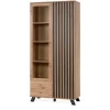 Furn.Design Vitrine Eiche Artisan und Grau 92 cm 3D Lamelle Industrial Madem* Vitrinen