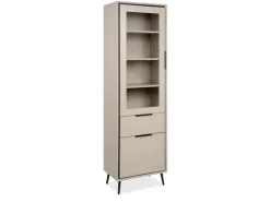 Furn.Design Vitrine in Sand und Schwarz 60 x 200 cm Brebbia