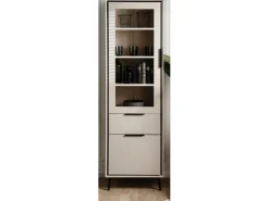Furn.Design Vitrine in Sand und Schwarz 60 x 200 cm Brebbia
