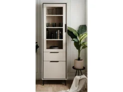 Furn.Design Vitrine in Sand und Schwarz 60 x 200 cm Brebbia
