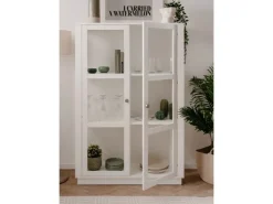Furn.Design Vitrine Weiß 100 x 150 cm 2-türig 6 Vitrinenfächer Modern Blanverd