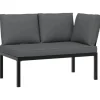 furnicato Gartenbank mit Kissen Schwarz Aluminium