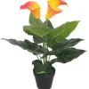 furnicato Künstliche Calla-Lilie mit Topf 45 cm Rot und Gelb* Ostern|Kunstpflanzen