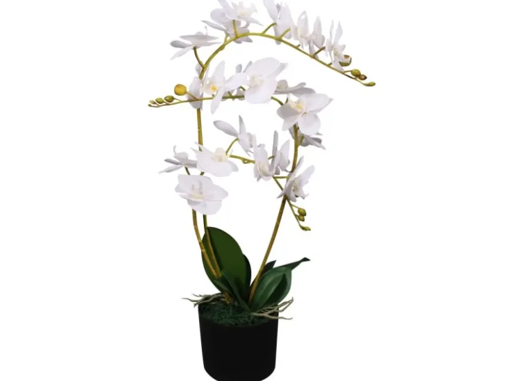 furnicato Künstliche Orchidee mit Topf 65 cm Weiß* Ostern|Kunstpflanzen