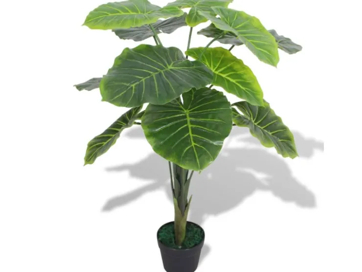 furnicato Künstliche Taro Pflanze mit Topf 85 cm Grün* Kunstpflanzen
