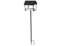 Futterhaus auf Ständer 126 cm x 19,4 cm x 28,9 cm Anthrazit-Weiß* Vogelbedarf