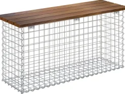 Gabiona Gabionenbank 105 cm x 50 cm x 30 cm Maschenweite 5 cm x 5 cm Cumaru* Sitzbänke